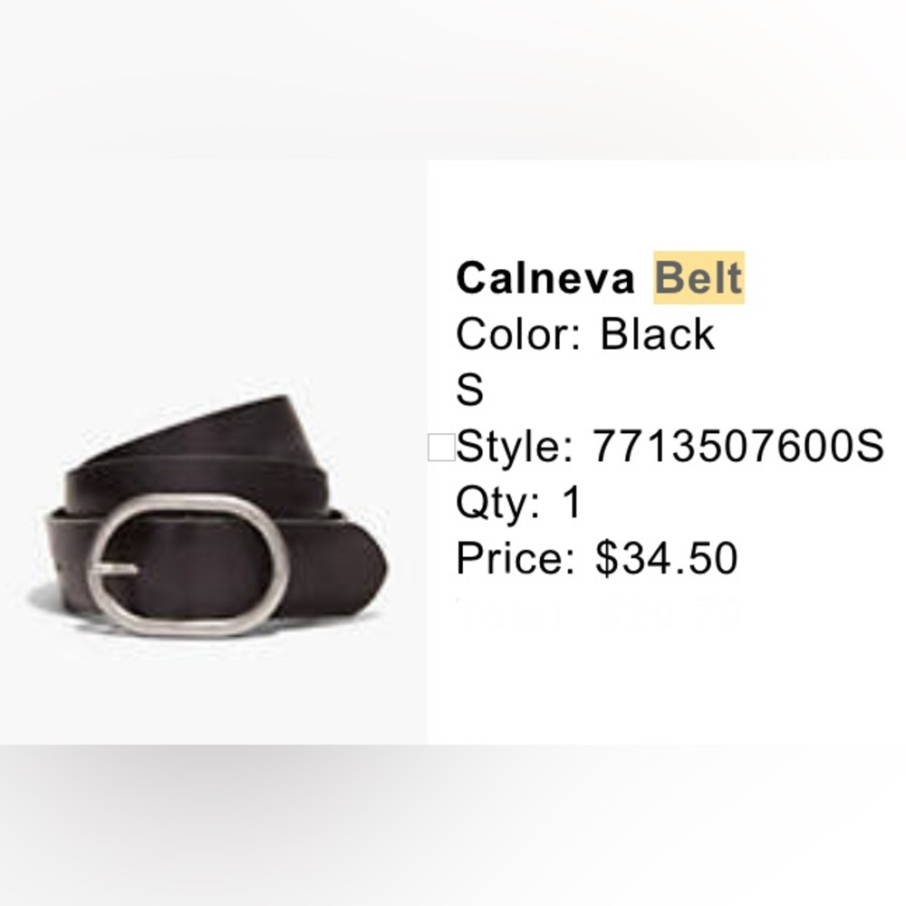 Levi’s Black Leather Belt (S)